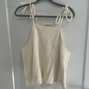 Madewell Cream Tank Top with Tie Straps
